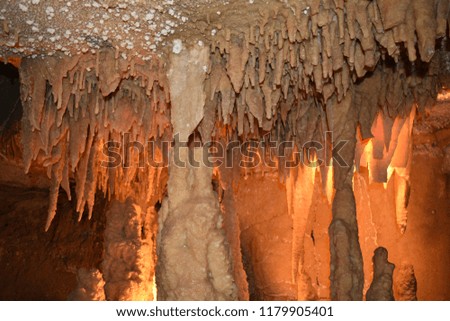 scenery from the inside of a cave