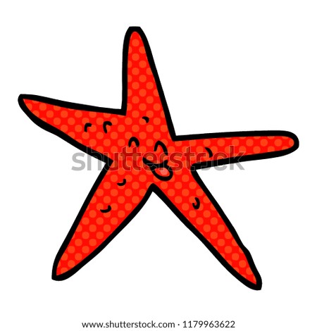 cartoon doodle happy star fish