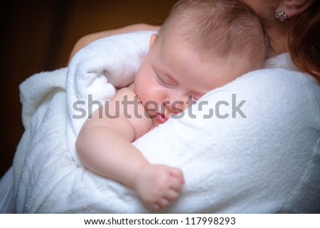 picture of happy mother with baby