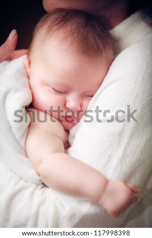 picture of happy mother with baby Royalty-Free Stock Photo #117998398