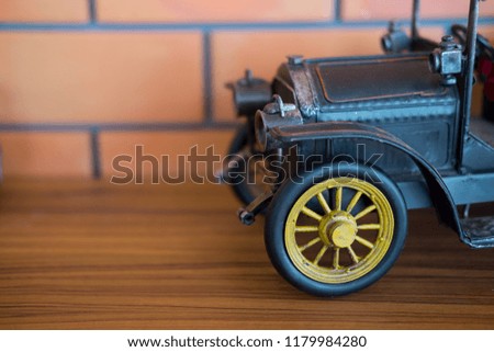 Toy ancient classic car decoration in home