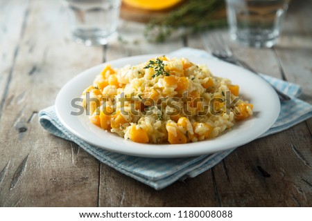 Pumpkin risotto with fresh thyme