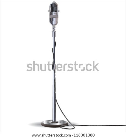 Old styled microphone vector
