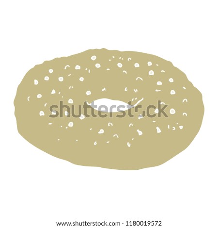 flat color illustration of bagel