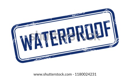 Waterproof square grungy stamp Vector illustration