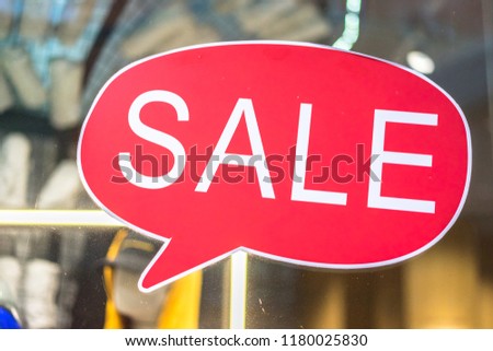 information of sale on window