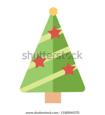 
A Xmas tree with stars decorations, xmas decorations icon 
