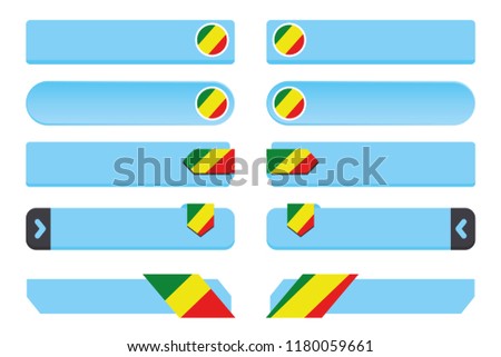 A Button Set with the Country Flag of  Congo