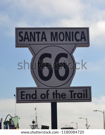Route 66 Santa Monica USA Royalty-Free Stock Photo #1180084720