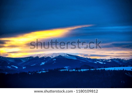 Sunset on the mountains