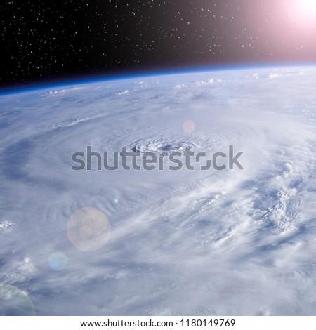 Hurricane from space. On earth. The elements of this image furnished by NASA.
