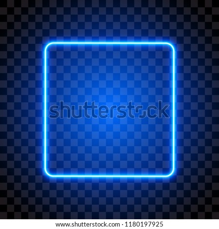 Neon square frame, isolated, vector illustration. Royalty-Free Stock Photo #1180197925