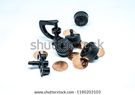 Connection hose nozzle drip head in white background