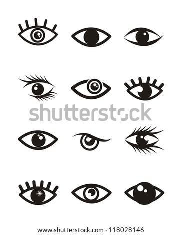 eyes icons over white background. vector illustration