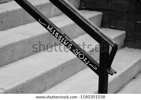 Sentimental handrail graffito Royalty-Free Stock Photo #1180301038