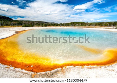 Rainbow Colored Hot Springs in Yellowstone National Park, Wyoming-USA 
