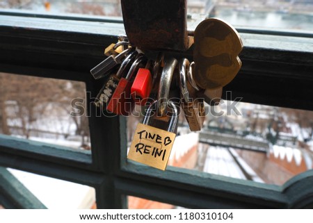 Beautiful love locks in Budapest