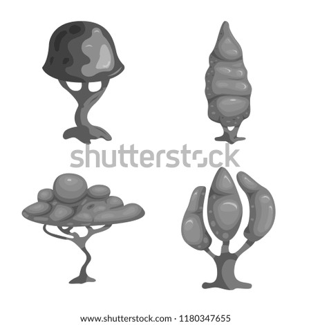 Vector illustration of tree and nature logo. Collection of tree and crown vector icon for stock.