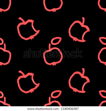 Seamless watercolor pattern with apples