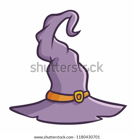 Cute and funny purple witch hat for halloween - vector