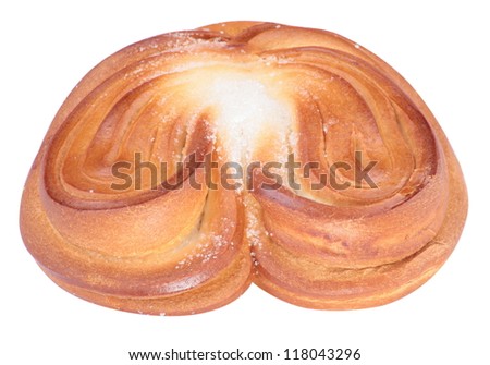 twist bun with heart shape isolated