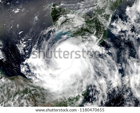 Hurricane seen from the space. Elements of this image are furnished by NASA