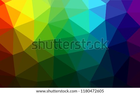 Dark Multicolor, Rainbow vector shining hexagonal template. Colorful abstract illustration with gradient. The textured pattern can be used for background.