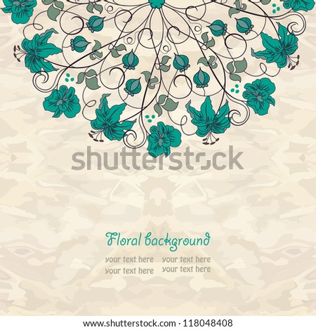 Ornamental floral round lace background.