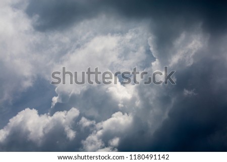Rainy cloudy sky. Dramatic Storm Clouds