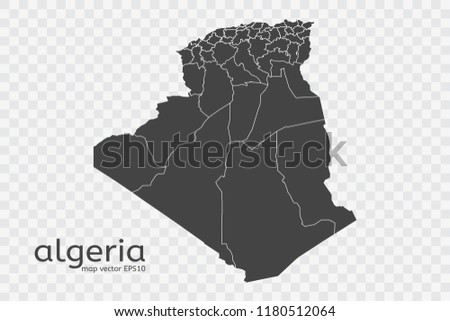 algeria map vector, isolated on transparent background