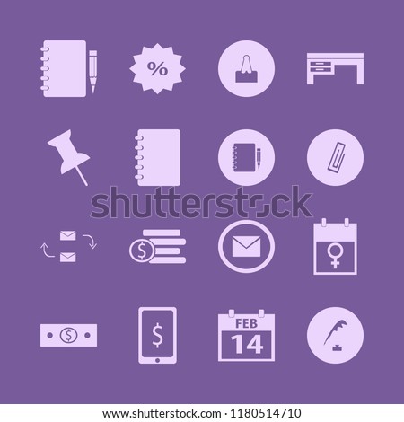 note icon. note vector icons set response letter, notebook, push pin and pen ink