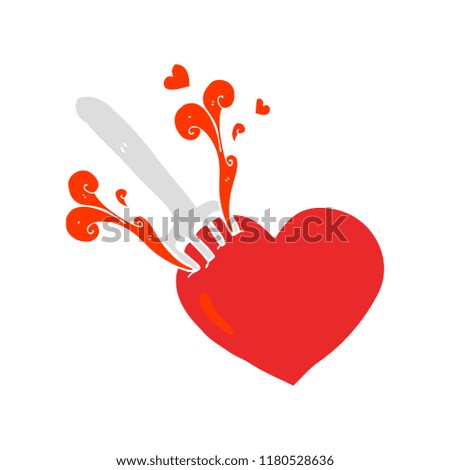 flat color illustration of fork in heart