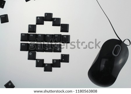 keyboard formed as a euro sign