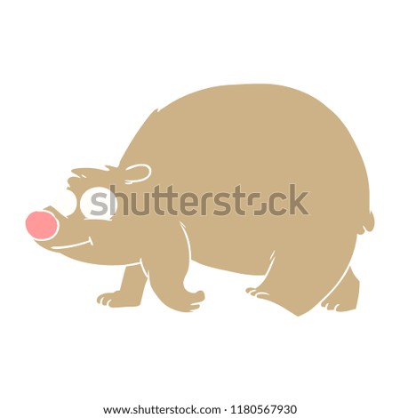 flat color style cartoon walking bear