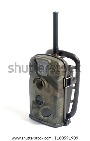 Camera trap with infrared light and motion detector .
