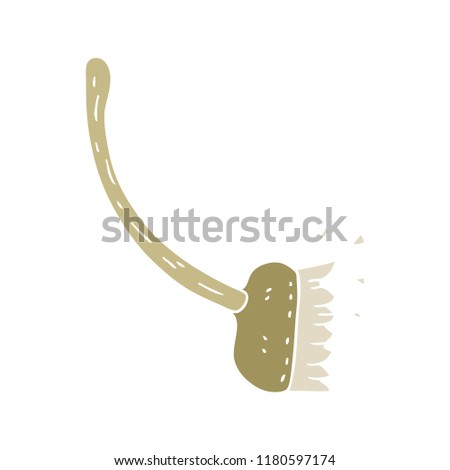 flat color illustration of sweeping brush