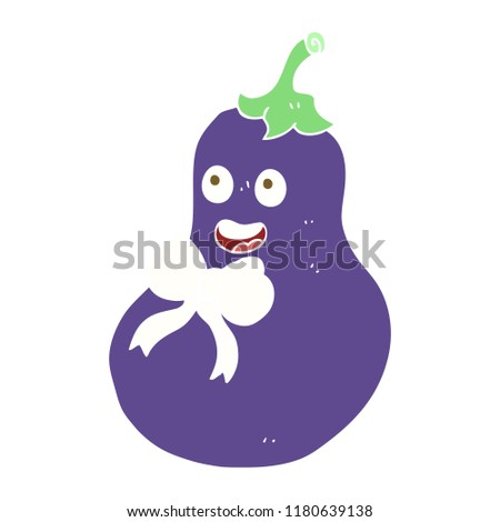 flat color illustration of eggplant