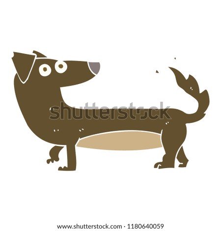 flat color illustration of dog