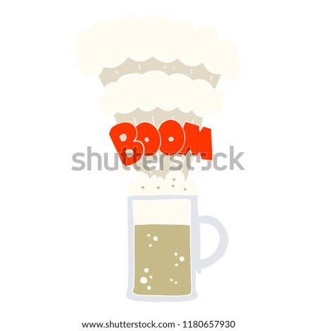 flat color illustration of exploding beer