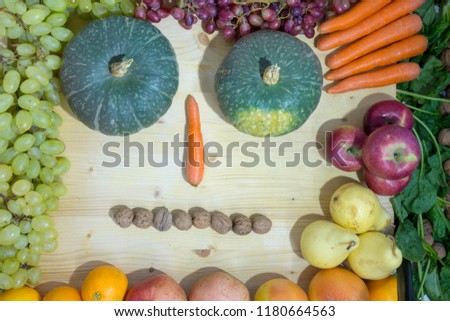 Vegetable composition of autumn season, perfect to use as a background