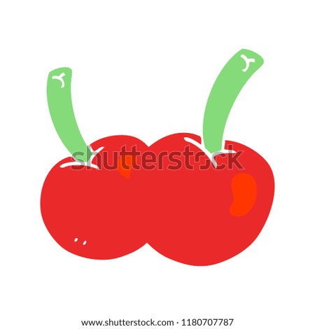 flat color illustration of cherries