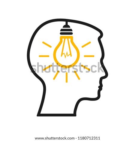 Idea, creative concept with man and bulb - vector