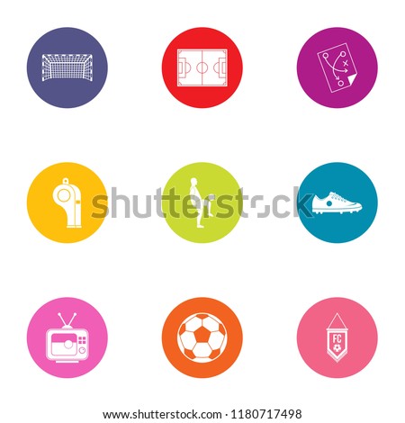 FC icons set. Flat set of 9 fc vector icons for web isolated on white background