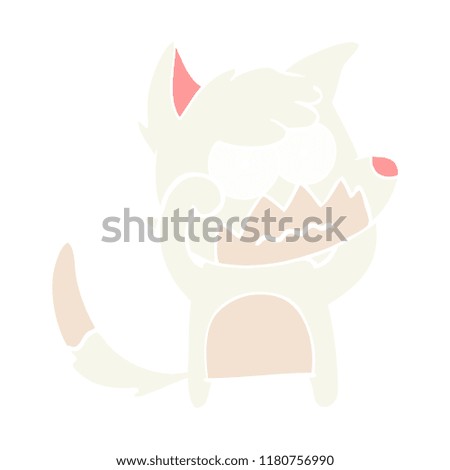flat color style cartoon annoyed fox