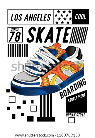 los angeles skateboarding shoes,t-shirt design 
