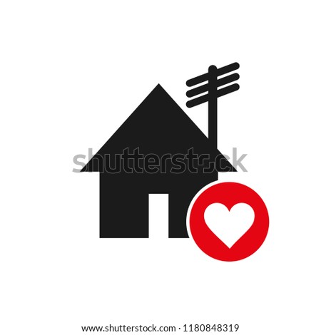 House icon with door, outline design vector