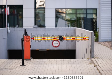 Barrier Gate Automatic system for security - entrance to the underground garage