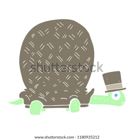 flat color illustration of tortoise