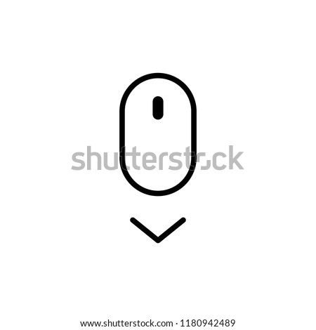 Scroll down icon. Vector scrolling mouse sybmol for web design isolated on transparent background. Trend line design Royalty-Free Stock Photo #1180942489