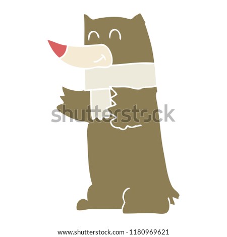 flat color illustration of bear